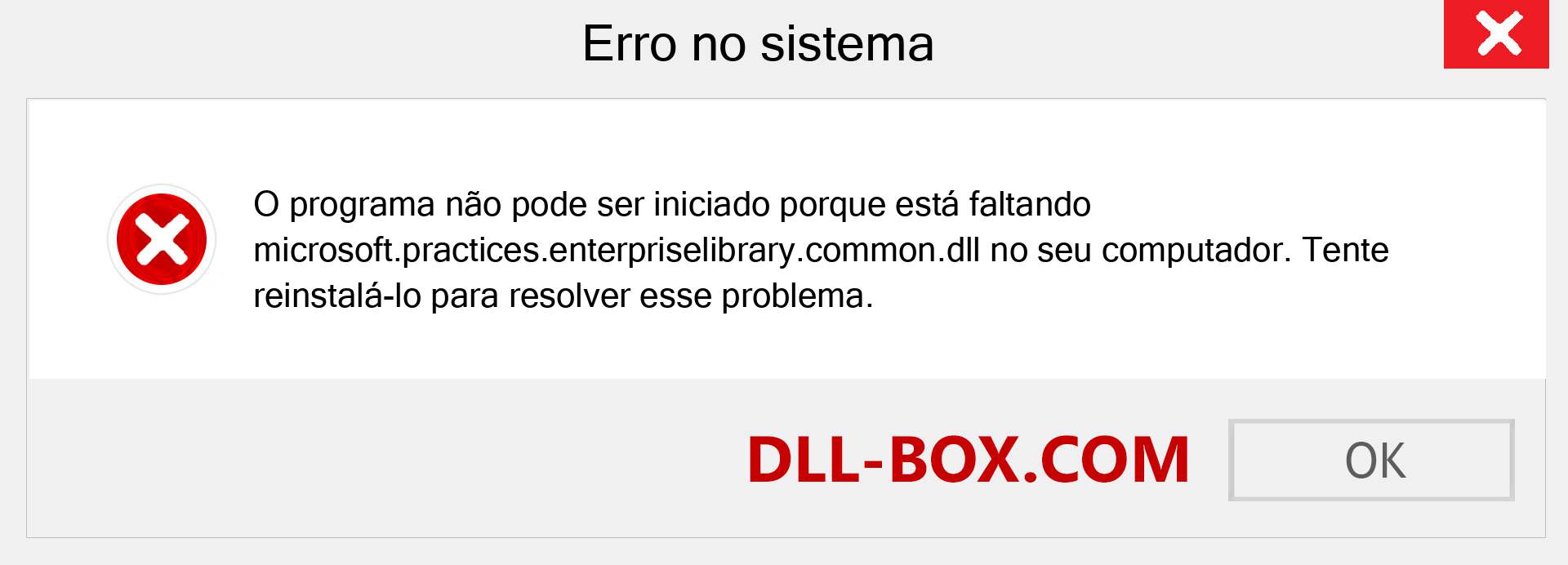 Arquivo microsoft.practices.enterpriselibrary.common.dll ausente ?. Download para Windows 7, 8, 10 - Correção de erro ausente microsoft.practices.enterpriselibrary.common dll no Windows, fotos, imagens